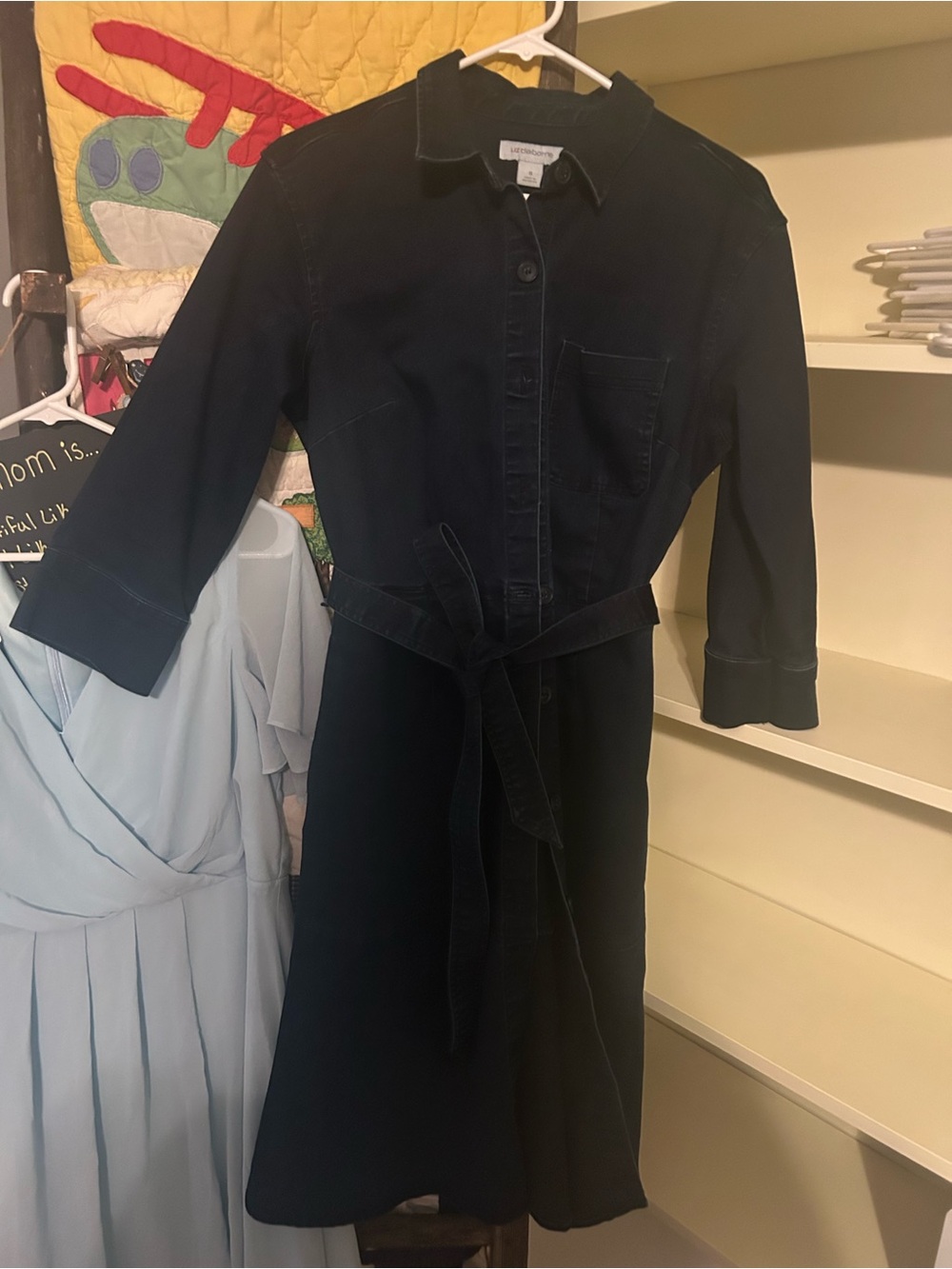 Vintage Liz Claiborne Denim Button-Up Collared shirt dress